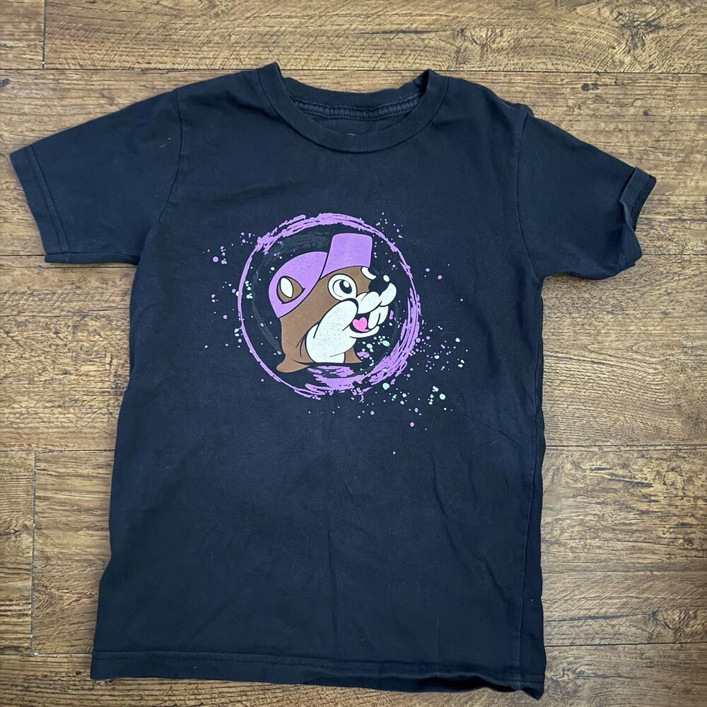 Buc-ees Shirt Youth XS Black Crew Neck Cotton Beaver Were Going back to Buc-ees